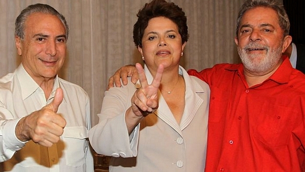 Michel Temer, Dilma Rousseff e Lula
