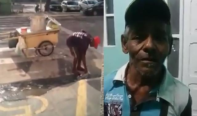 Caso do vendedor de milho qeu usou gua de esgoto ganhou repercusso nacional, ao ponto de ele gravar vdeo pedindo desculpas